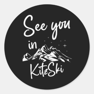 Pegatina Redonda Te Ver En Kitzski Tyrol Austria Vacation Ski