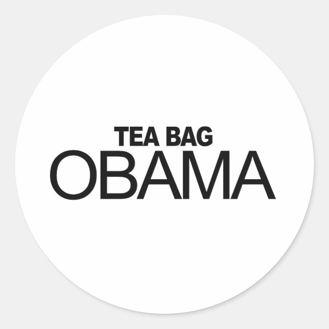 Pegatina Redonda Tea Bag Obama (Anverso)