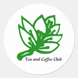 Pegatina Redonda Tea&Coffee_GREEN_2, club de té y café