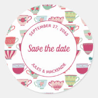 Tea Cups moderna cosecha Guardar la fecha