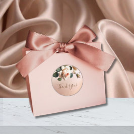 Pegatina Redonda Tea Rosa Boda Gracias