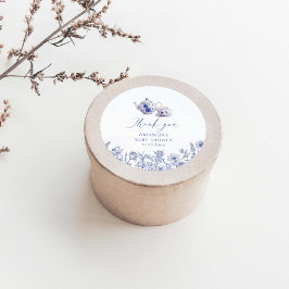 Pegatina Redonda Tea Time Toile Tema Baby Shower