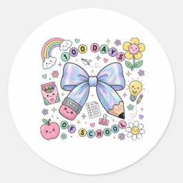 Pegatina Redonda Teacher 100 Days of School Round Stickers