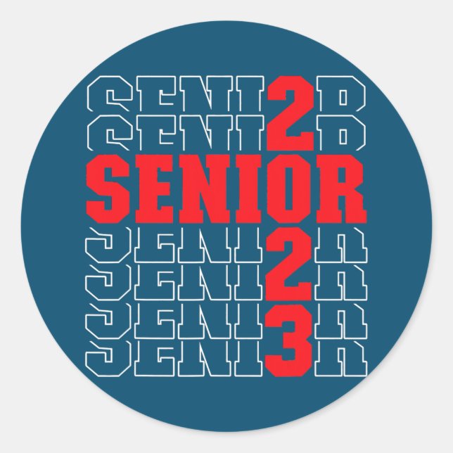 Pegatina Redonda Teacher Graduation CLASS OF 2023  (Anverso)