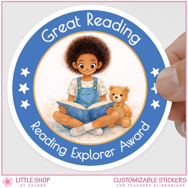 Pegatina Redonda Teacher Reading Encouragement Award (Subido por el creador)