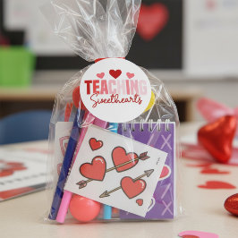 Pegatina Redonda Teaching Sweethearts Teacher Valentine Sticker