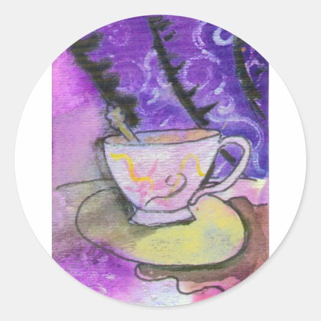 Pegatina Redonda Teacup (Anverso)