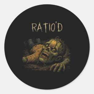 Pegatina Redonda Teag Meme Divertido Zombie Npc Ratioado Jugador H