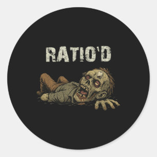 Pegatina Redonda Teag Meme Divertido Zombie Npc Ratioado Jugador H