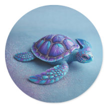 teal blue Turtle – Minimal Ocean Animal Gift