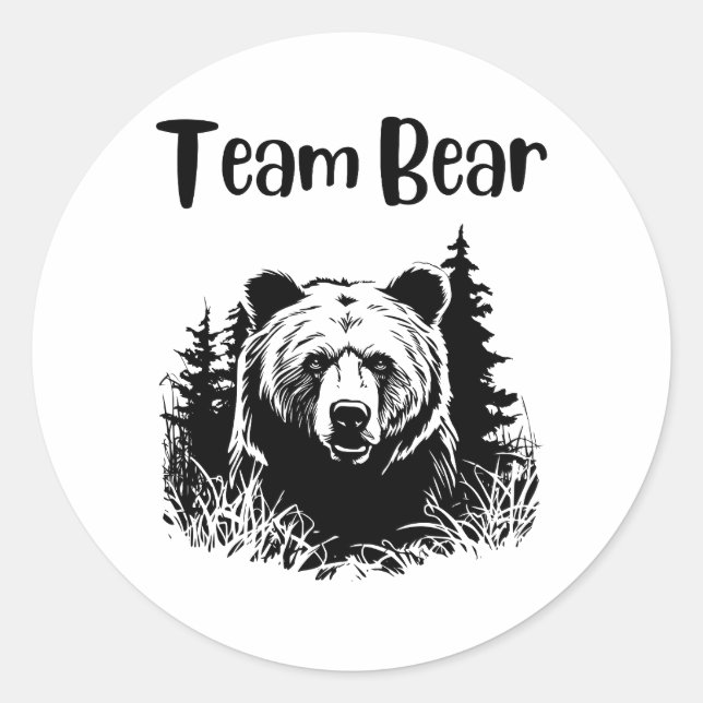 Pegatina Redonda Team Bear (Anverso)