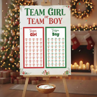 Pegatina Redonda team boy: christmas gender reveal stickers