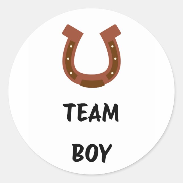 Pegatina Redonda Team Boy Vote género revelar fiesta (Anverso)