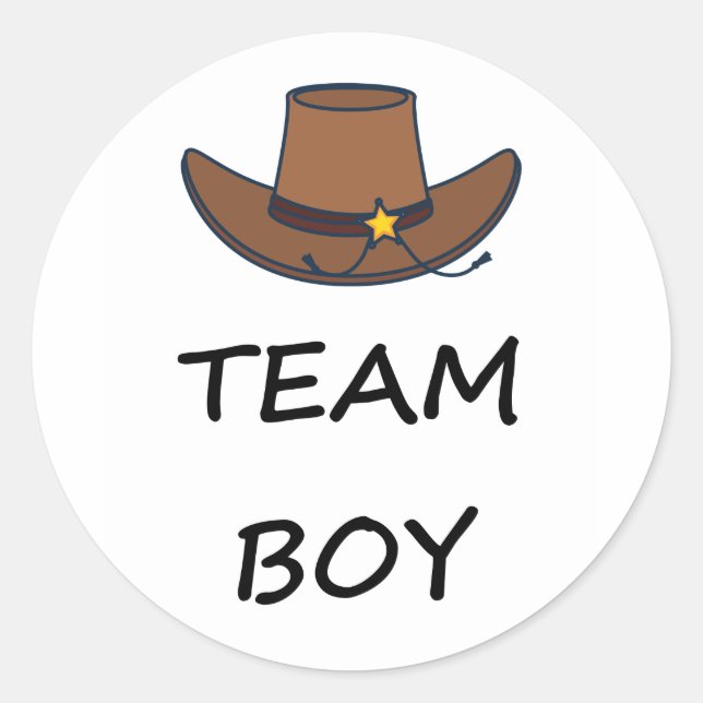 Pegatina Redonda Team Boy Vote género revelar fiesta (Anverso)