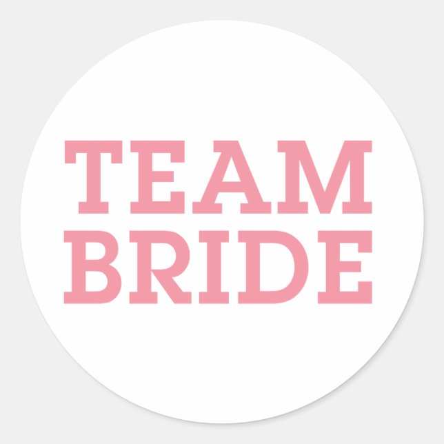 Pegatina Redonda Team Bride Pink (Anverso)