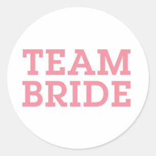 Pegatina Redonda Team Bride Pink