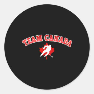 Pegatina Redonda Team Canadá Orgullo Vacaciones Viajes Deportes Hoc