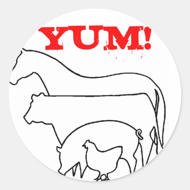 Pegatina Redonda Team Carnivore (Anverso)