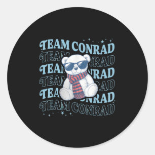 Pegatina Redonda Team Conrad Nombre Mint Bear Para Hombres Mujeres 
