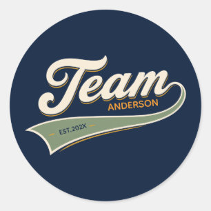 Pegatina Redonda Team family gathering cold sport logo