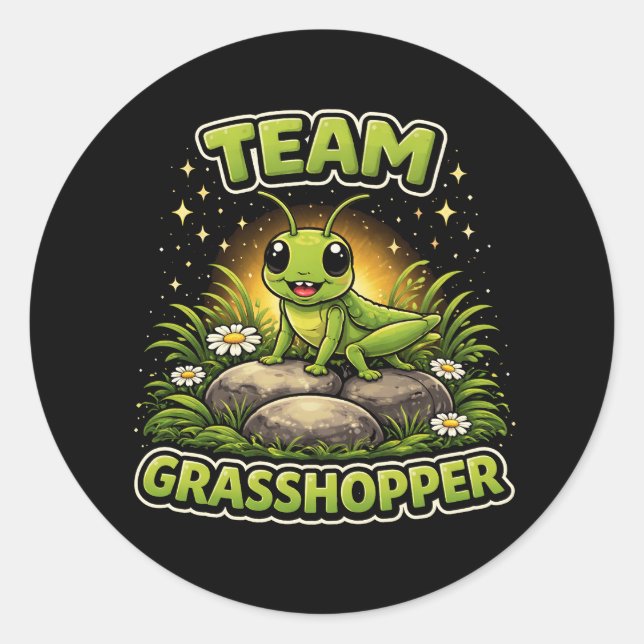 Pegatina Redonda Team Grasshopper (Anverso)