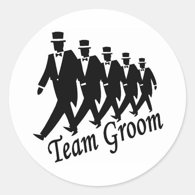 Pegatina Redonda Team Groom Groomsmen (Anverso)