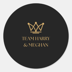 PEGATINA REDONDA TEAM HARRY & MEGHAN CON GOLD CROWN