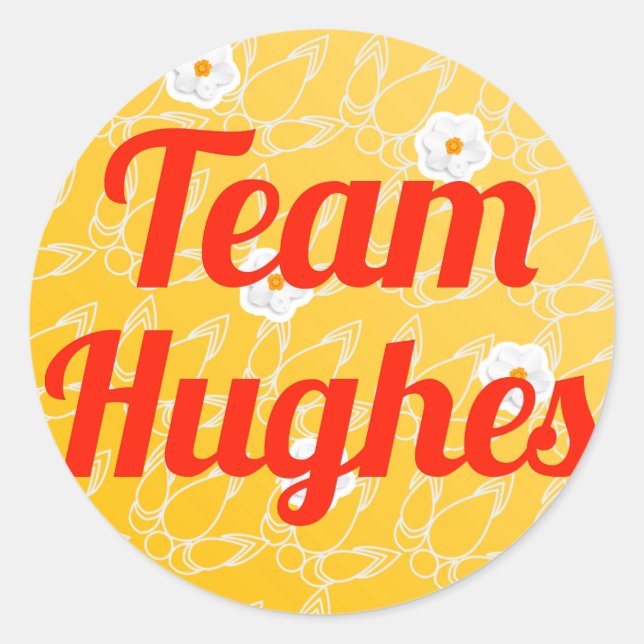 Pegatina Redonda Team Hughes (Anverso)