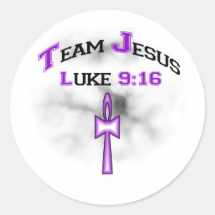 Pegatina Redonda Team Jesus Luke 916