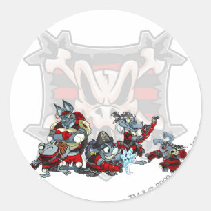 Pegatina Redonda Team Krawk Island Group