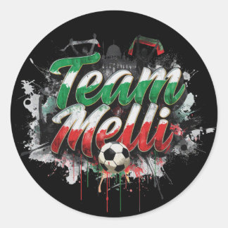 Pegatina Redonda Team Melli - el apodo del equipo de Irán
