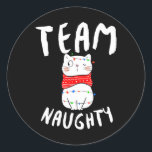 Pegatina Redonda Team Naughty Navidades familiares divertidos que c<br><div class="desc">Team Naughty Navidades familiares divertidos que coinciden</div>