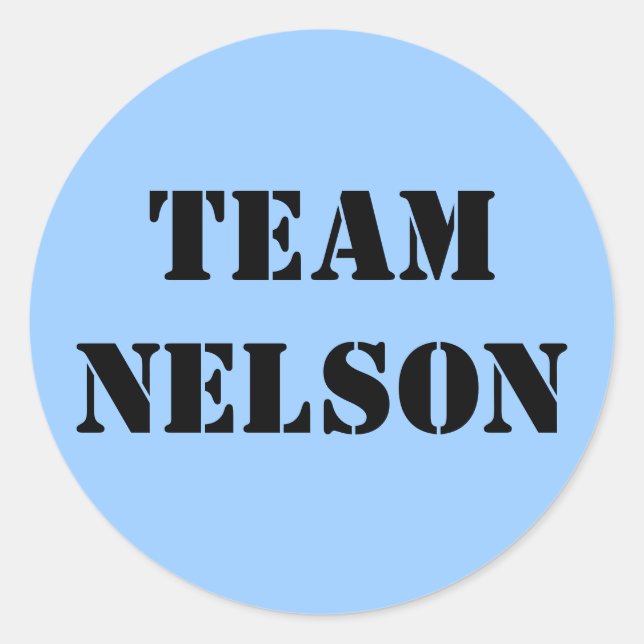 PEGATINA REDONDA TEAM NELSON (Anverso)