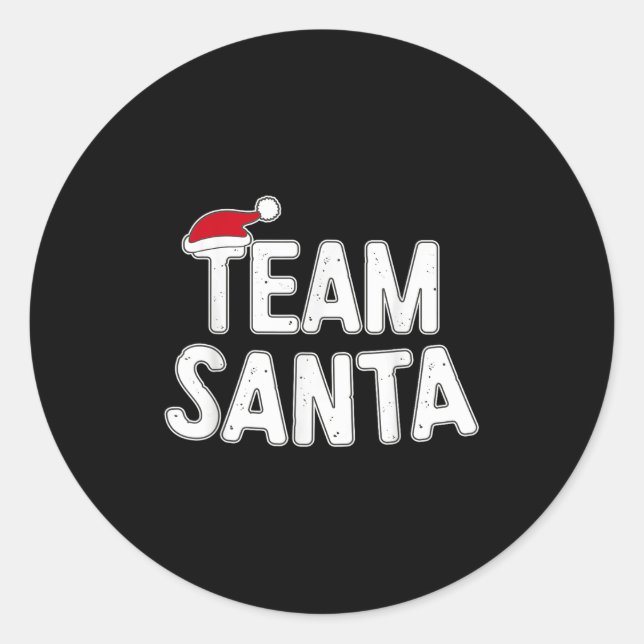 Pegatina Redonda Team Santa Shirt Adult Kids Christmas Santa Squad  (Anverso)