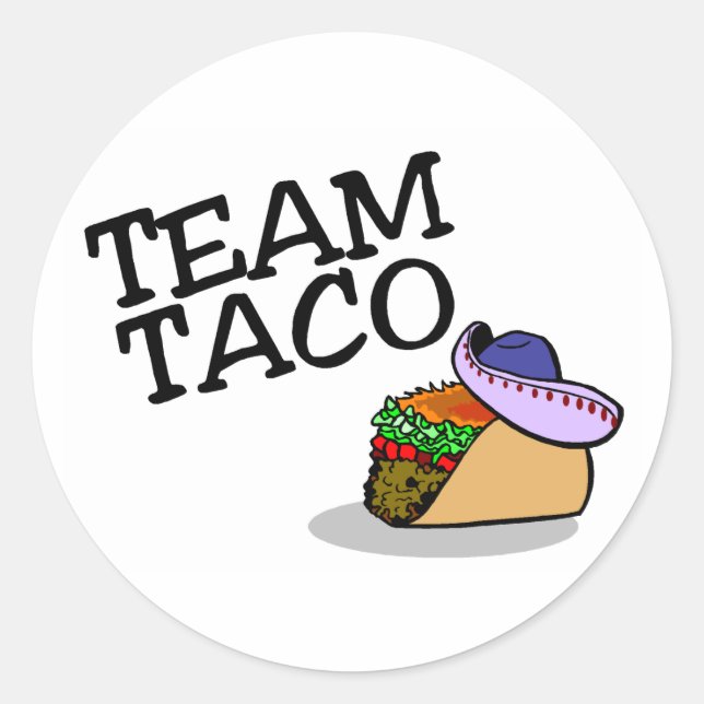 Pegatina Redonda Team Taco Taco (Anverso)
