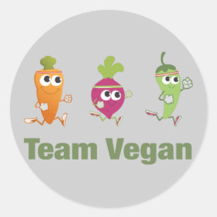 Pegatina Redonda Team Vegan
