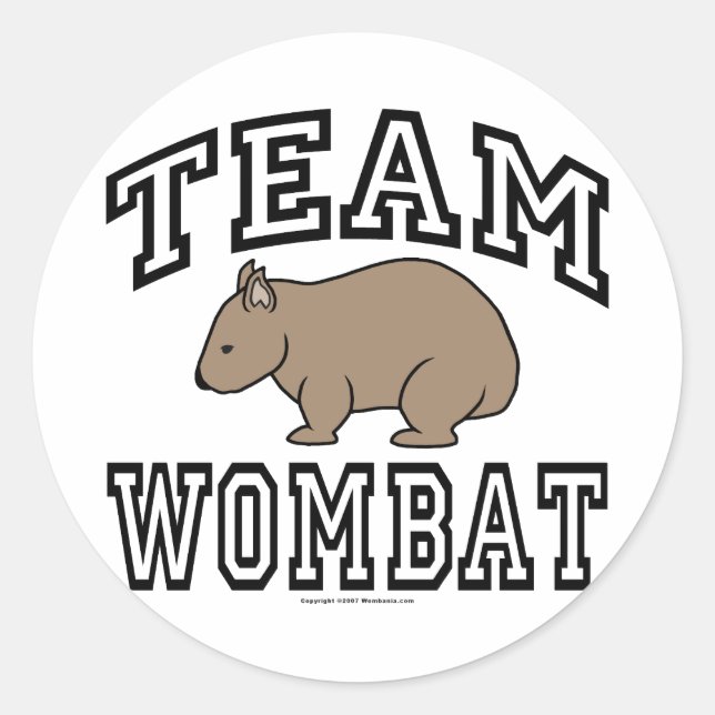 Pegatina Redonda Team Wombat (Anverso)