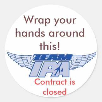Pegatina Redonda teamipa, pon las manos alrededor de esto!, contrat