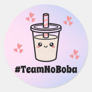 Pegatina Redonda #TeamNoBoba Revelación de género de té de burbujas