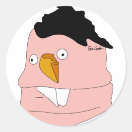 Pegatina Redonda Teardrop nose goofy puppet