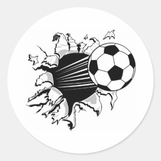 Pegatina Redonda Tearout de fútbol