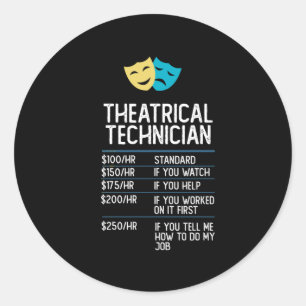 Pegatina Redonda teatral técnico teatro regalo divertido