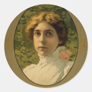 Pegatina Redonda Teatro Annie Russell Vintage
