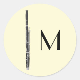 Pegatina Redonda Teatro de música de Bassoon Woodwind