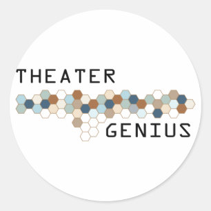 Pegatina Redonda Teatro Genius