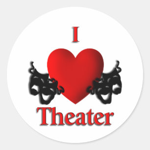 Pegatina Redonda Teatro I Heart