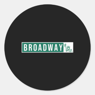 Pegatina Redonda Teatro musical Rótulo de Broadway Street