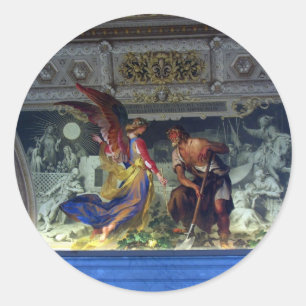 Pegatina Redonda Techo en el Museo Vaticano en Roma