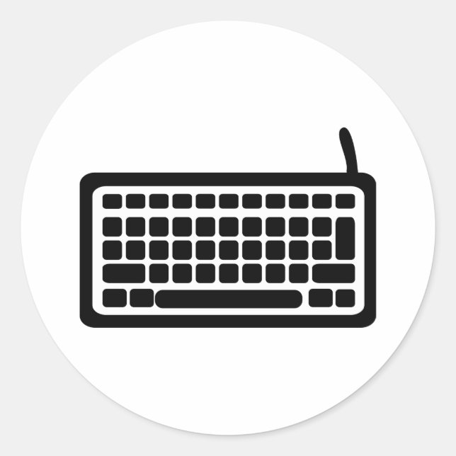 Pegatina Redonda Teclado de equipo (Anverso)