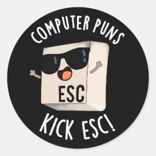 Pegatina Redonda Teclado divertido para puntas de computadora Kick 